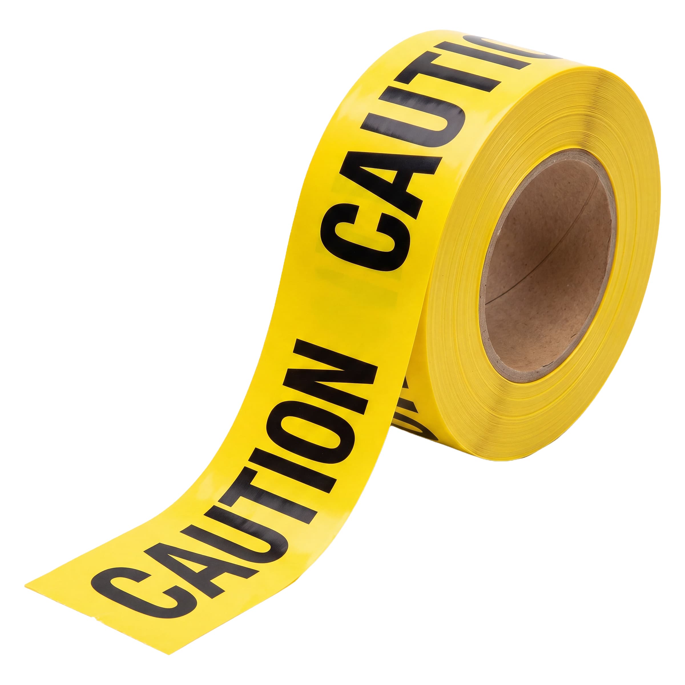 Studio shot of the Swanson 200 ft. x 3 Mil Caution Barricade Tape roll.