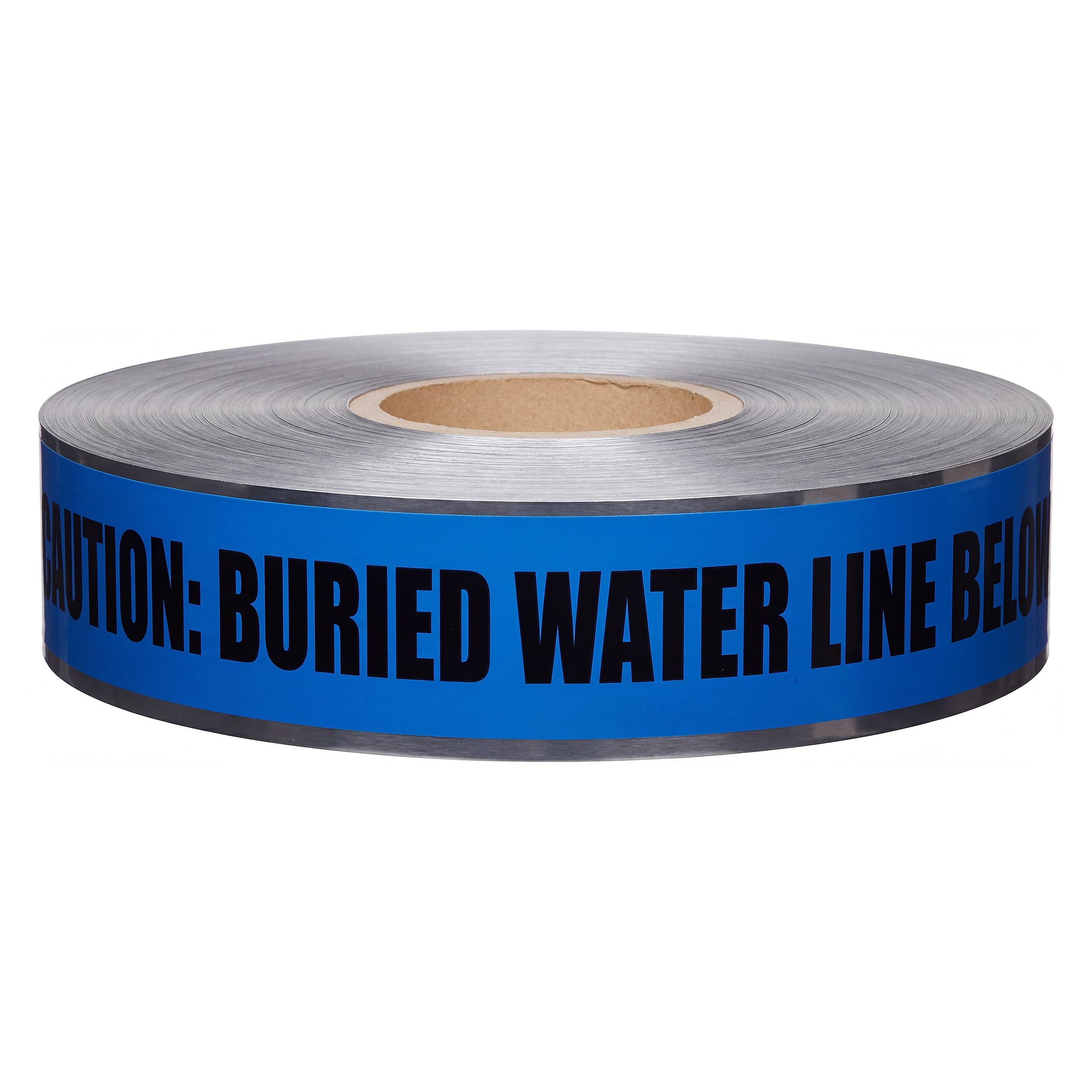 Studio shot of the Swanson DETB21005 2 in. Blue Water detectable underground tape roll.