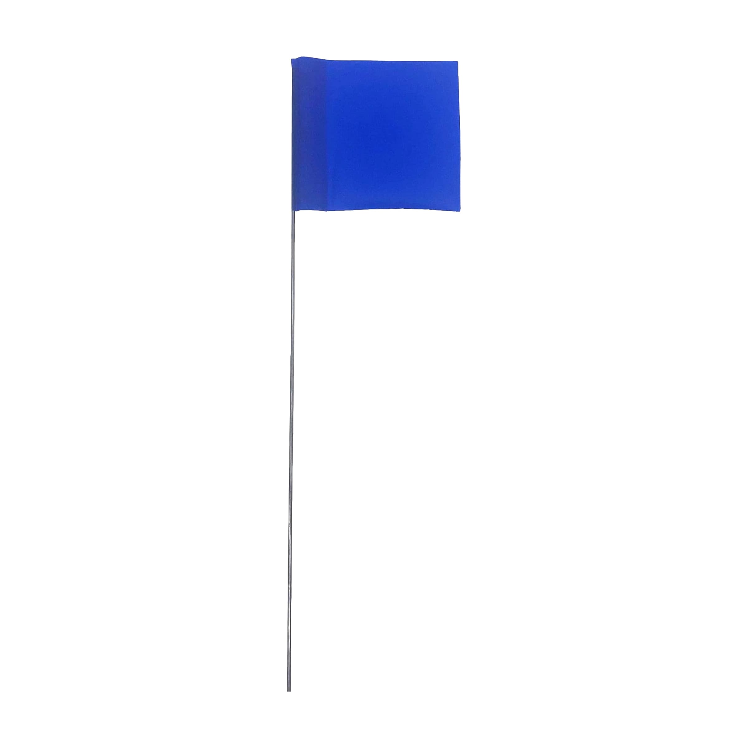Studio shot of the Swanson 21" Blue Staff Marking Flag.