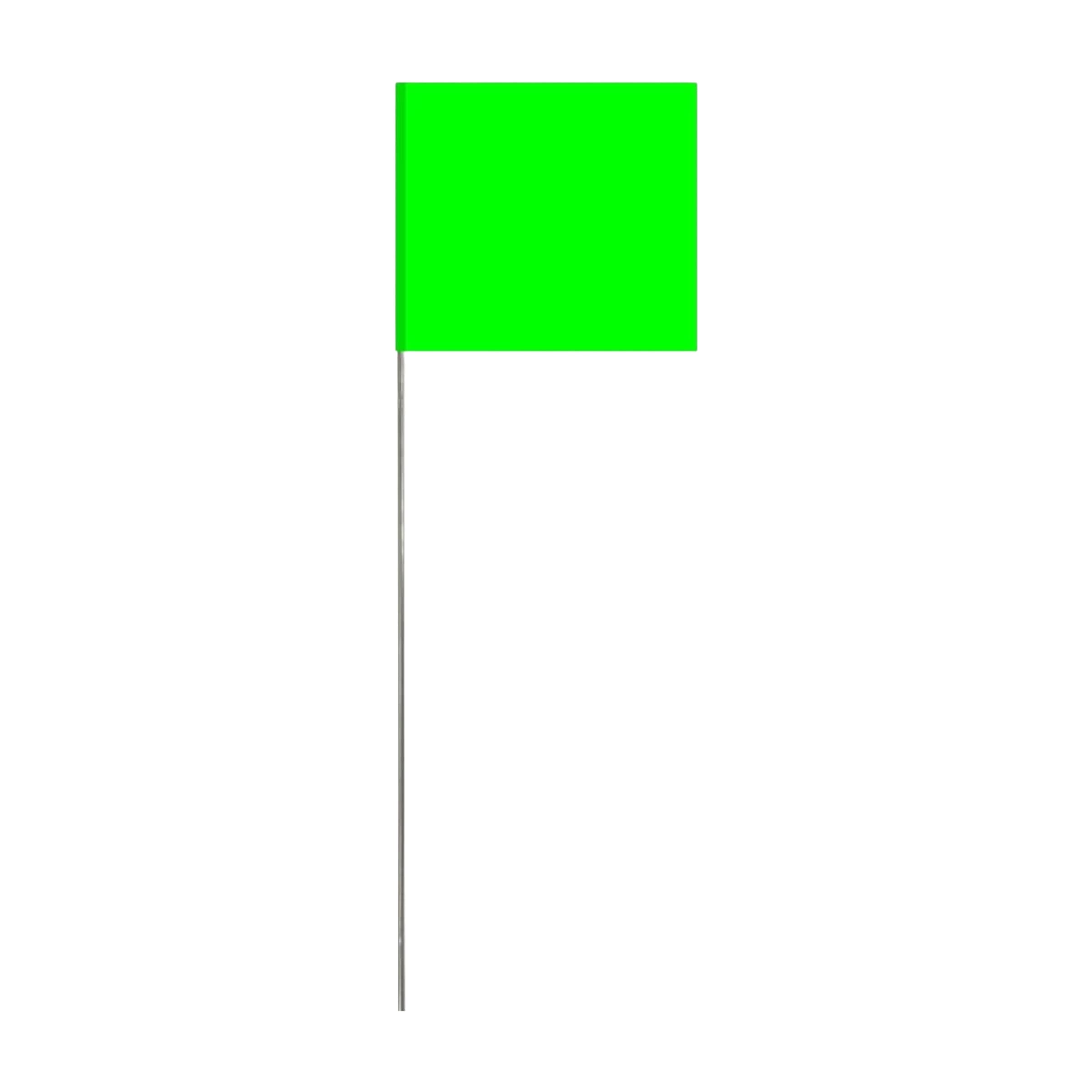 Studio shot of the Swanson 30" Lime Glo Staff Marking Flag.