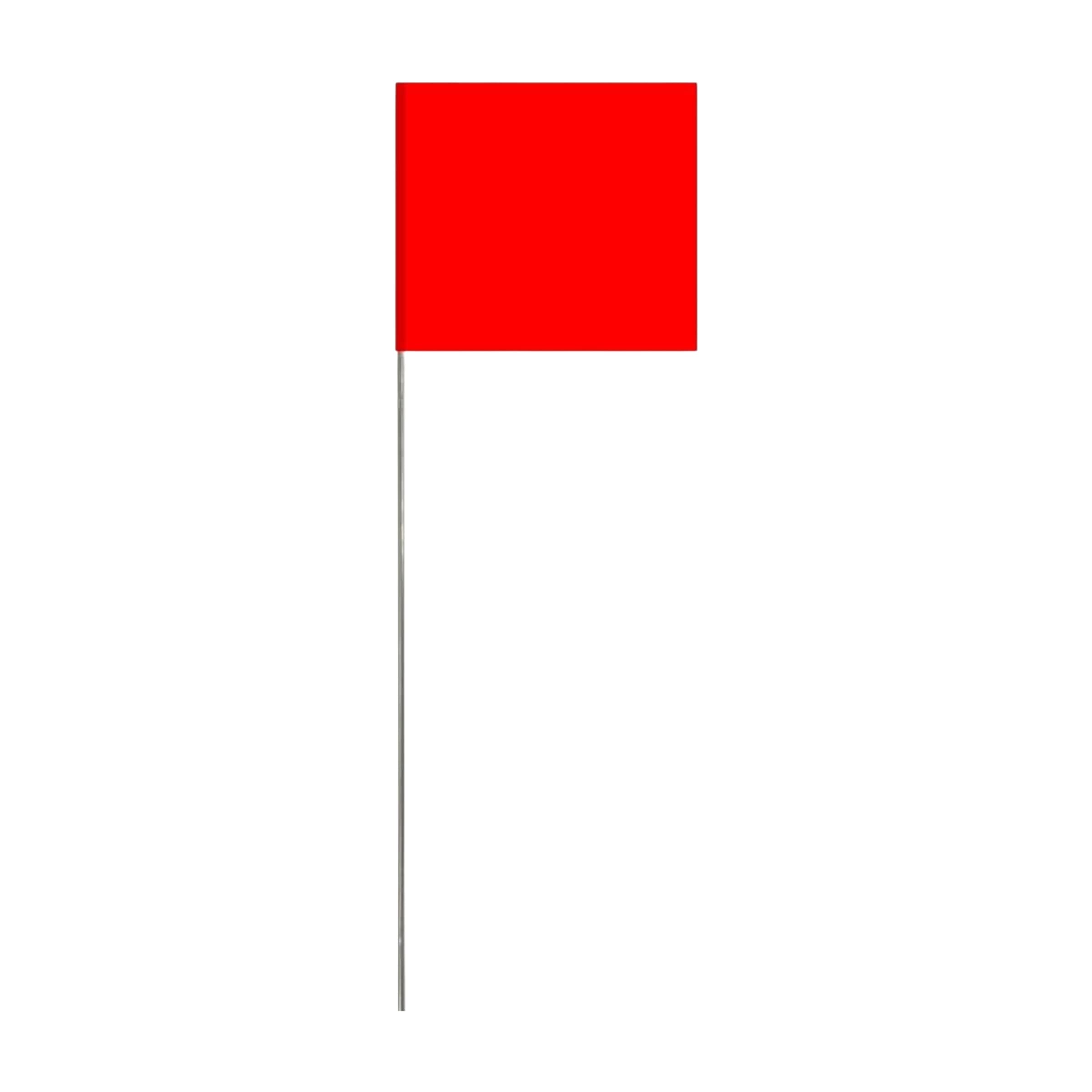 Studio shot of the Swanson 30" Red Glo Staff Marking Flag.