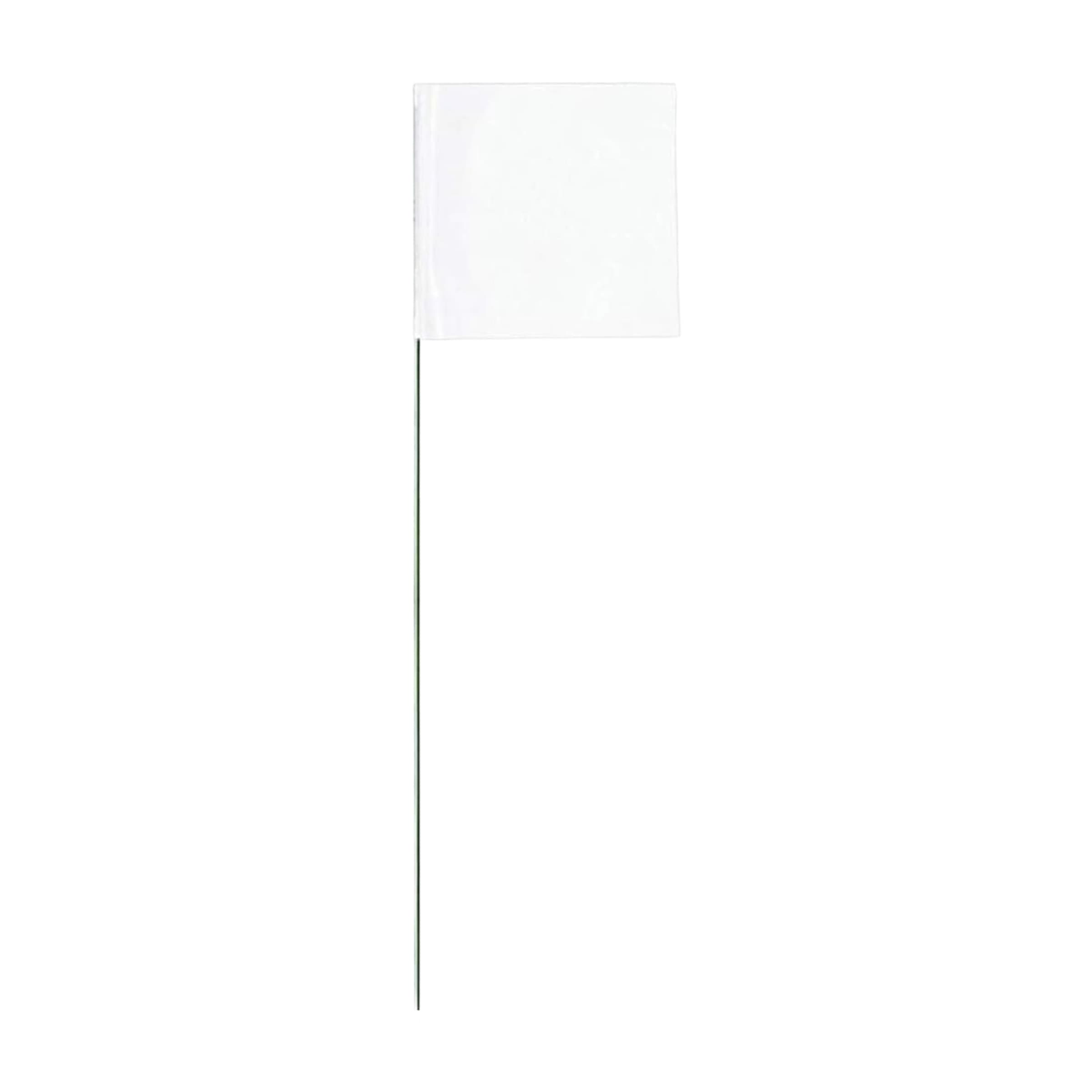 Studio shot of the Swanson 15" White Staff Marking Flag.