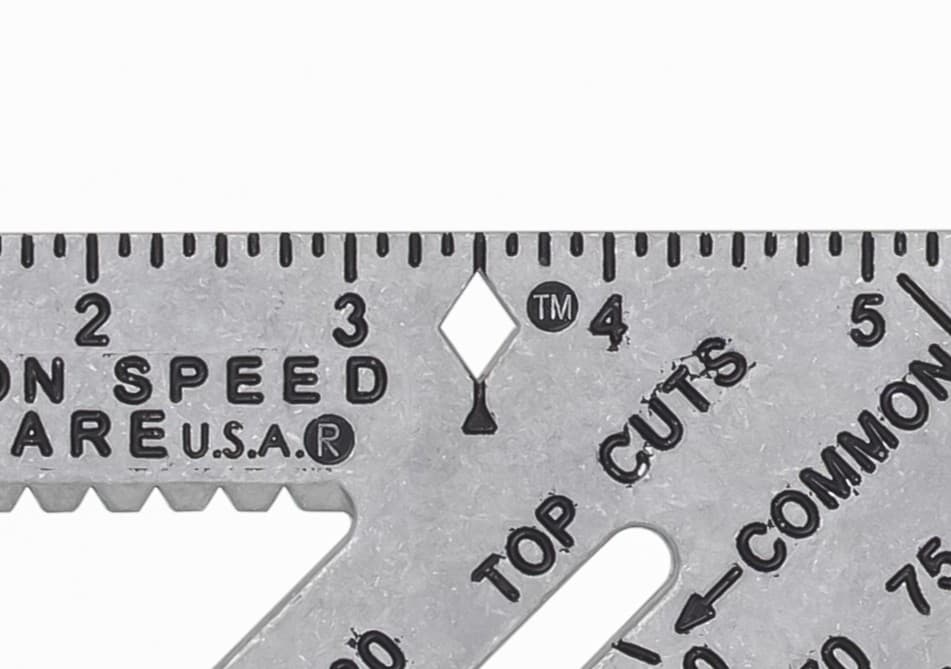 Studio shot of the Diamond™ cutout on a Swanson Speed® Square.