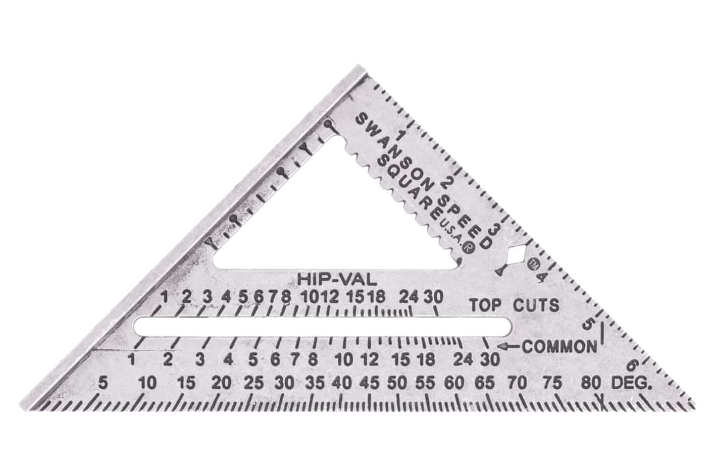 The Swanson Speed® Square, the original 7-inch layout tool patented in 1925.