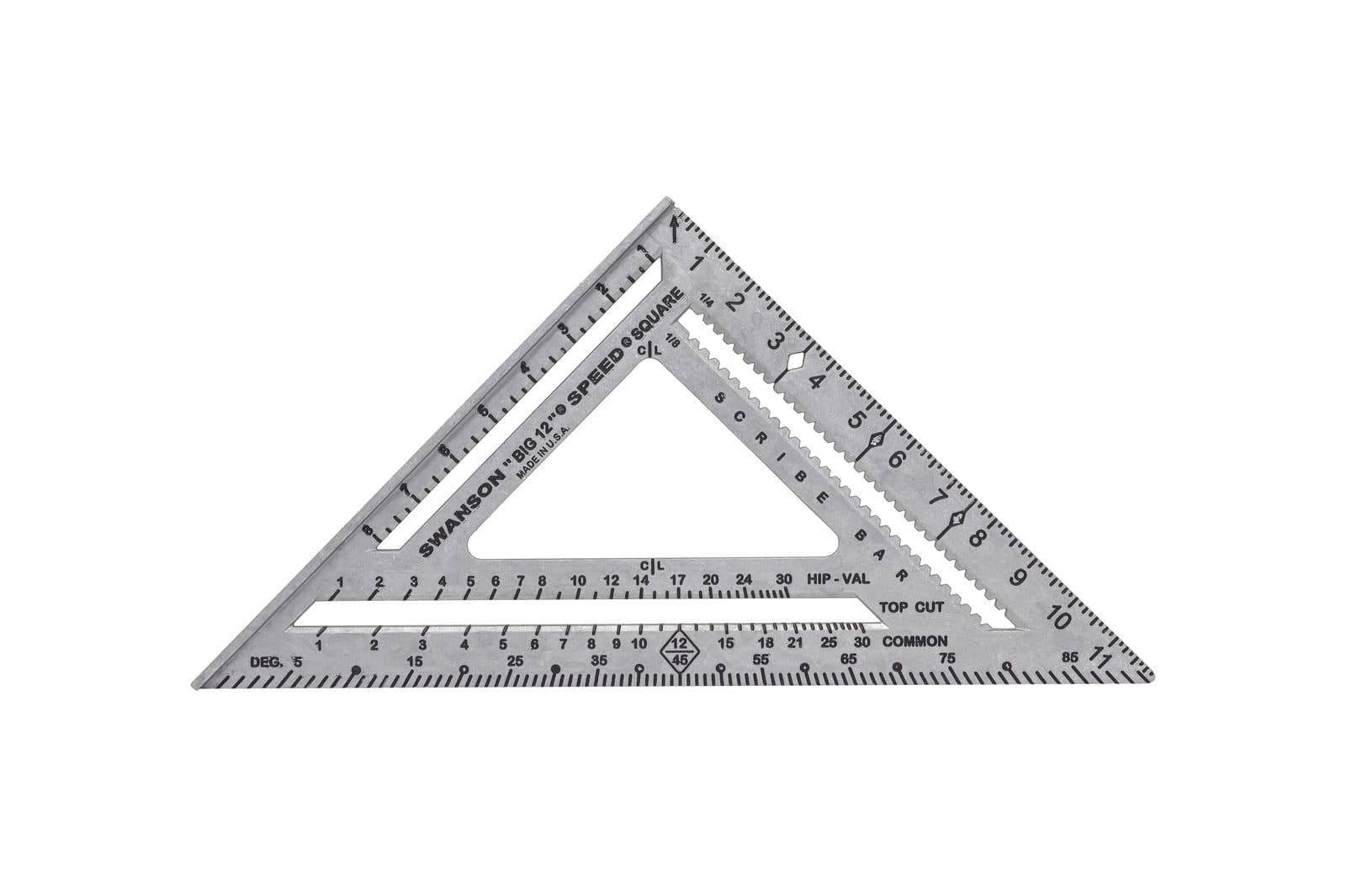 The Swanson Big 12, the 12-inch Speed® Square for finish and stair work.