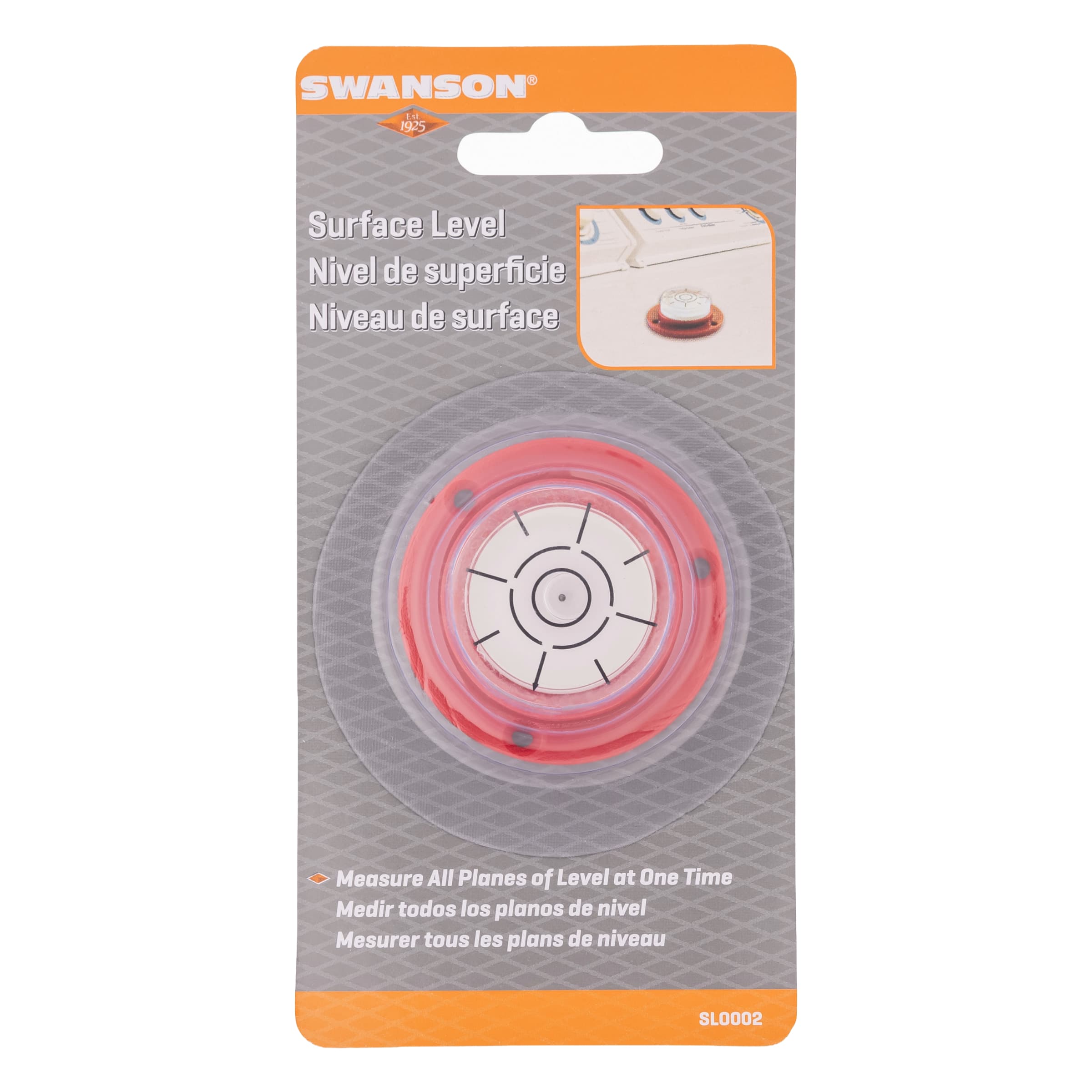 Retail package shot of the Swanson SL0002 Surface Level.