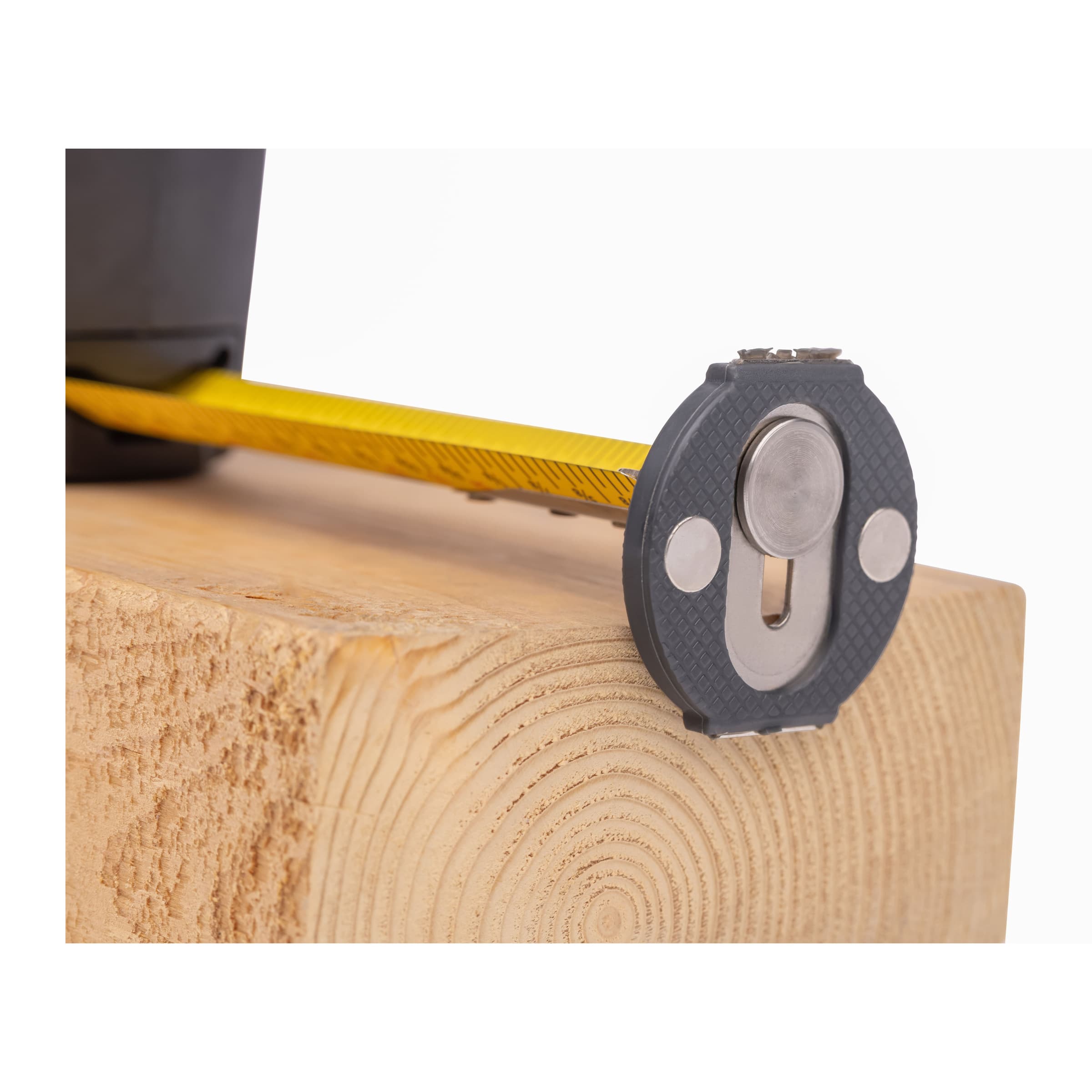 Close-up of the GripLine™ rotating tip resting on end grain.