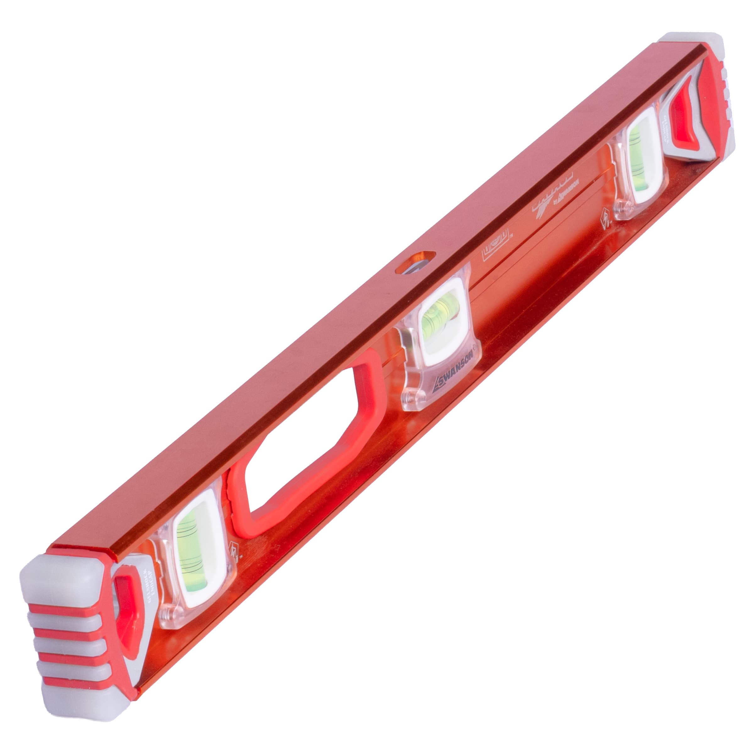 Alt-angle of the SVI24M showing the open I-shape extrusion, hand-grip cutout, and GelShock™ end caps.