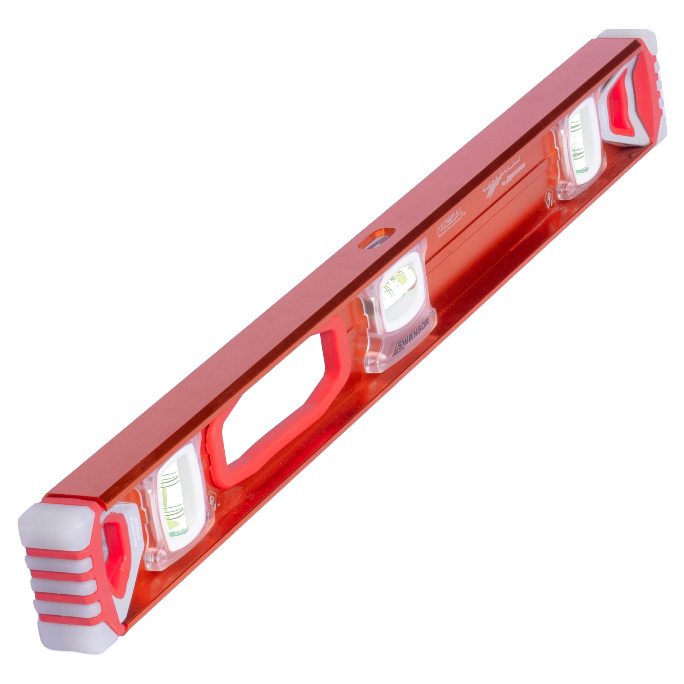 Alt-angle of the SVI24M showing the open I-shape extrusion, hand-grip cutout, and Gel Shock™ end caps.