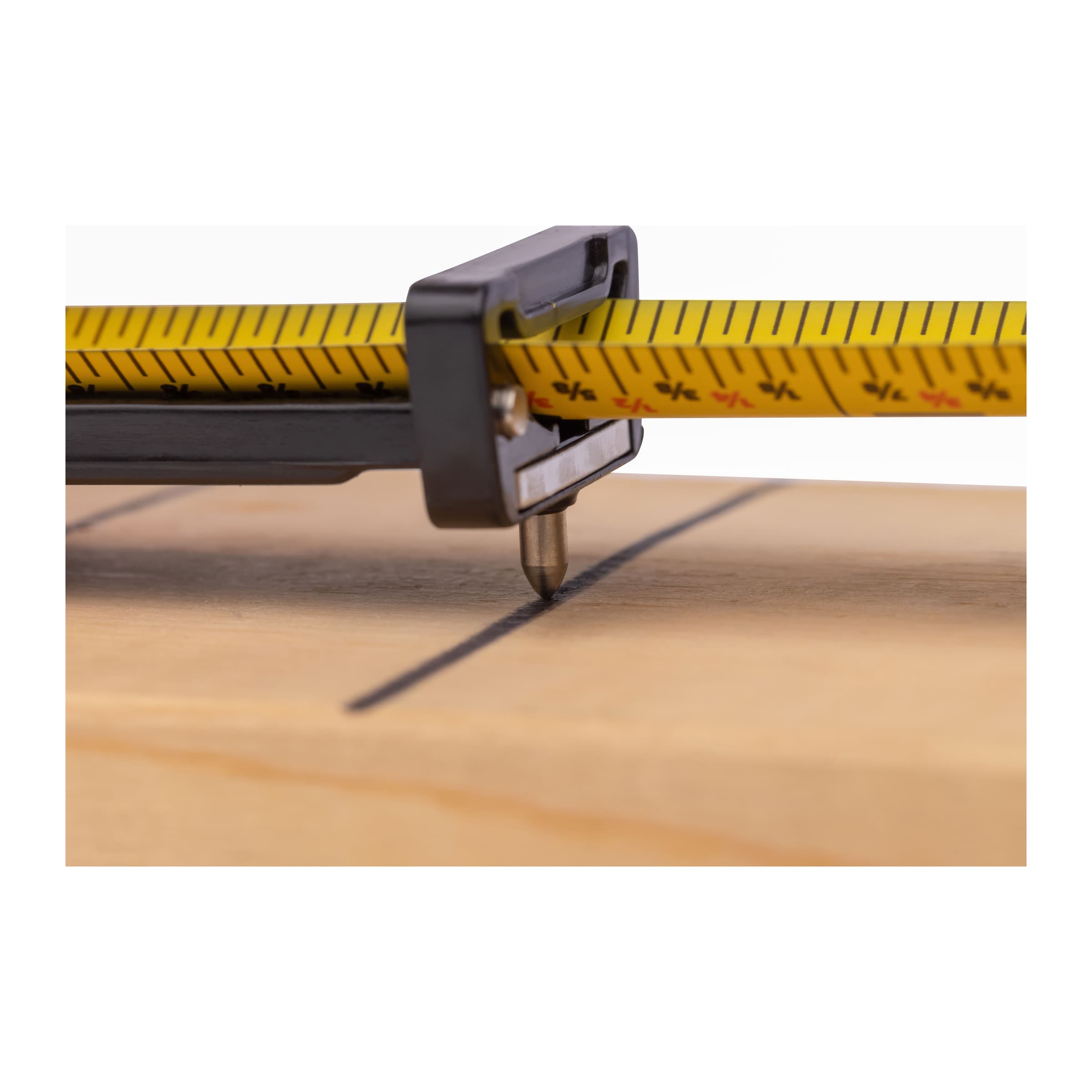 Close-up of the ProScribe® centering pin and scribe channel.