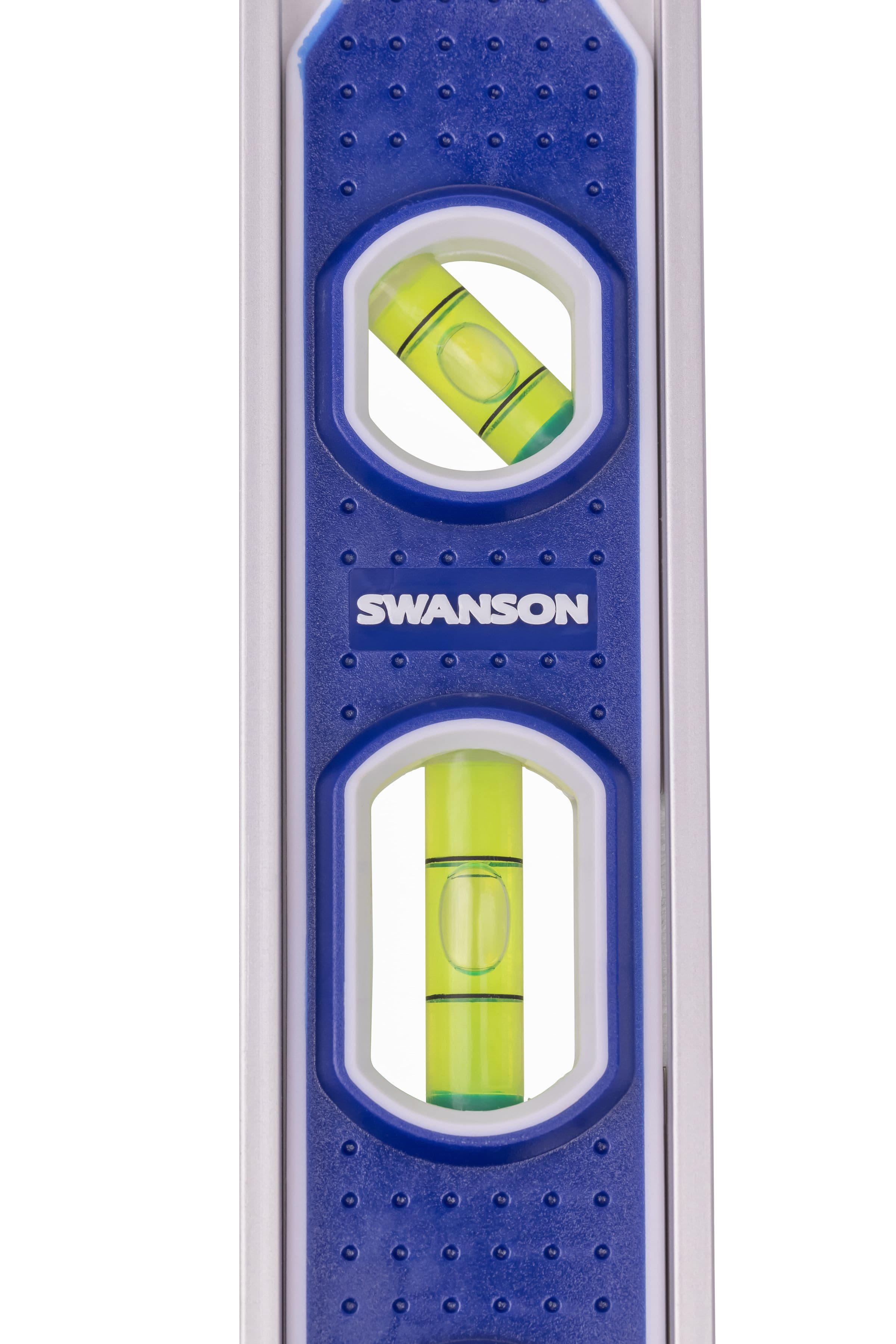 Close-up of the TL002M vial cluster showing the beveled white vial surrounds and the green bubble vials.