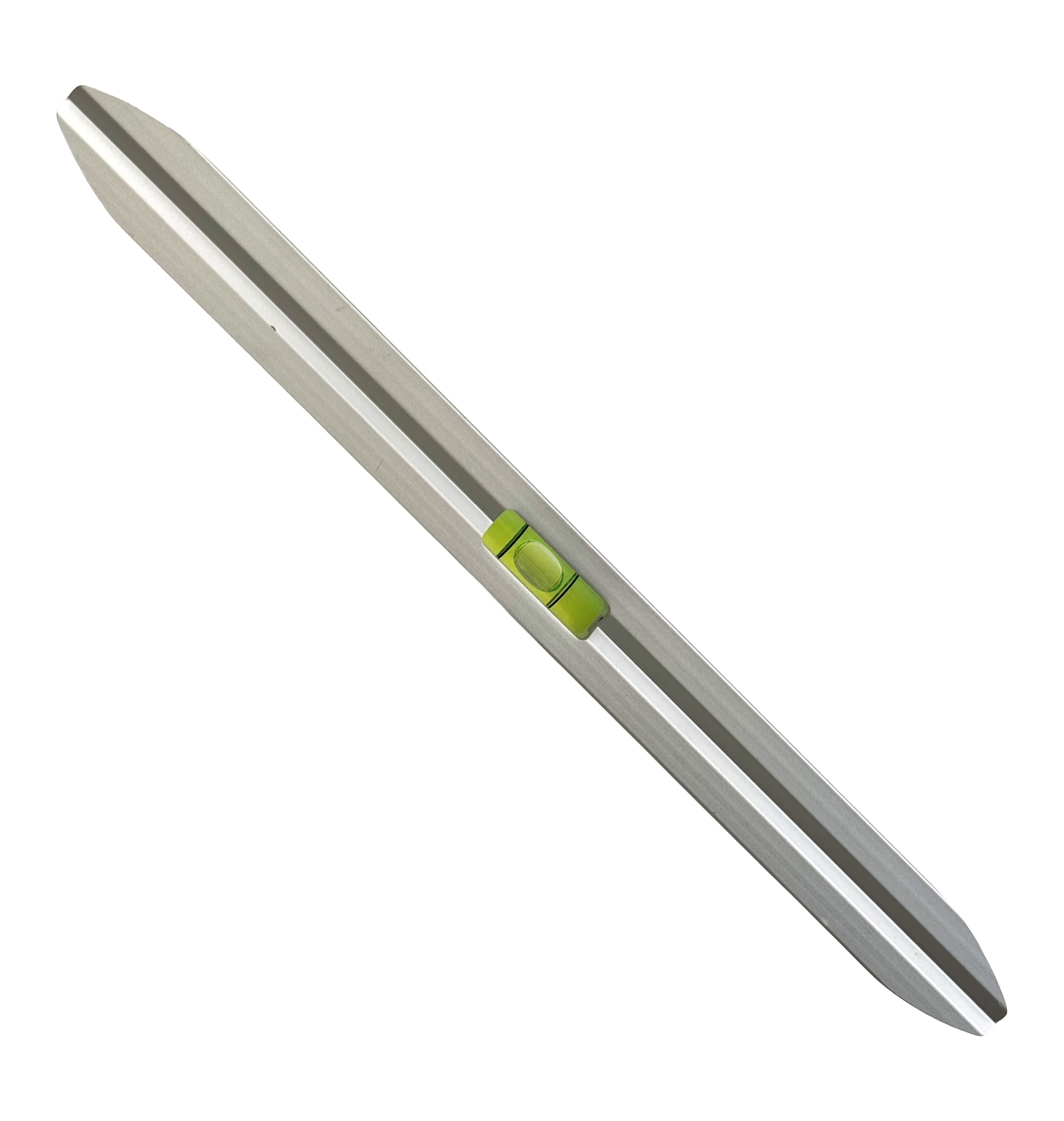 Top-edge view of the TL002M aluminum body showing the bullnose end profile and the top-read vial.