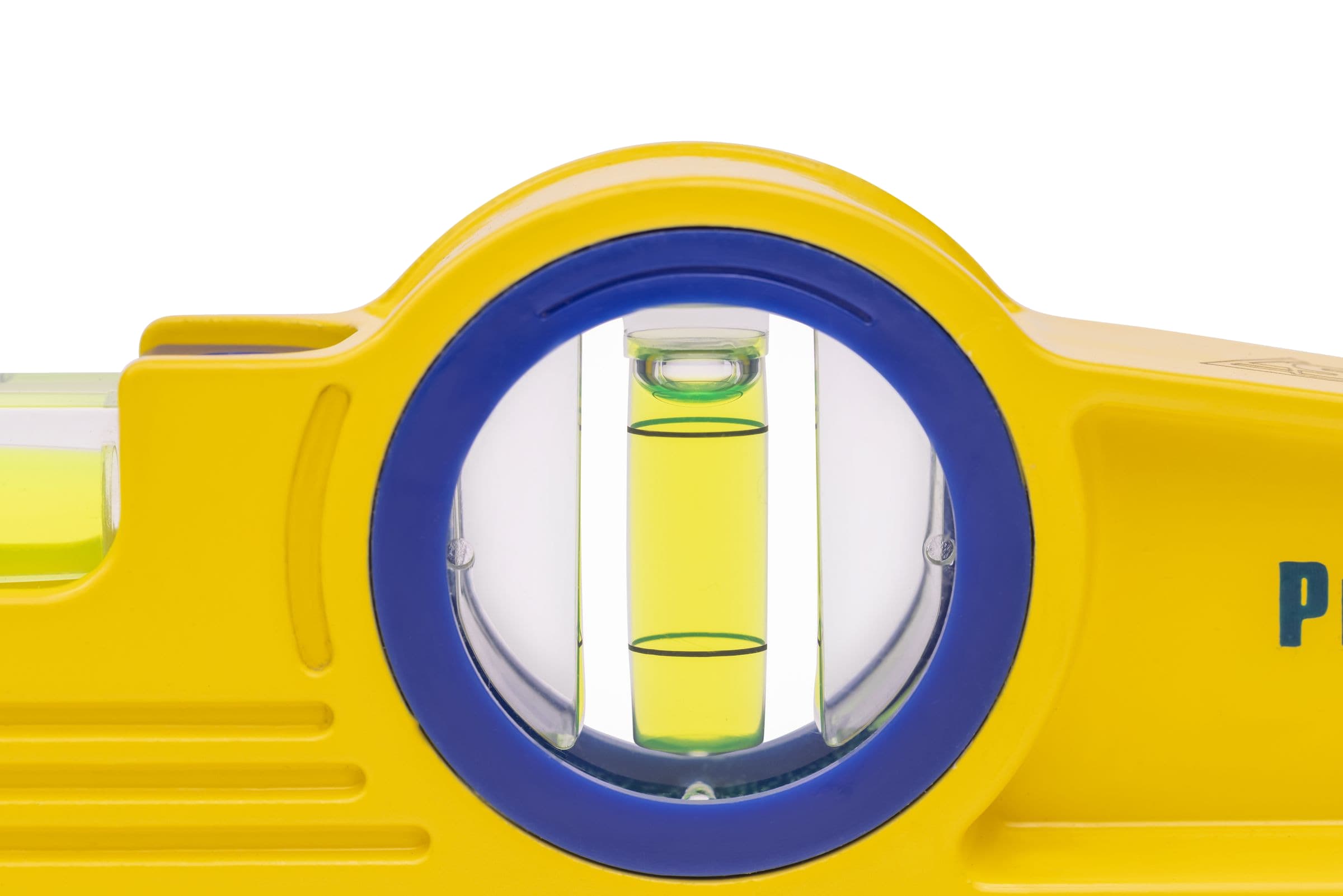 Close-up of the TL035M acrylic block level vial and the milled working surface.