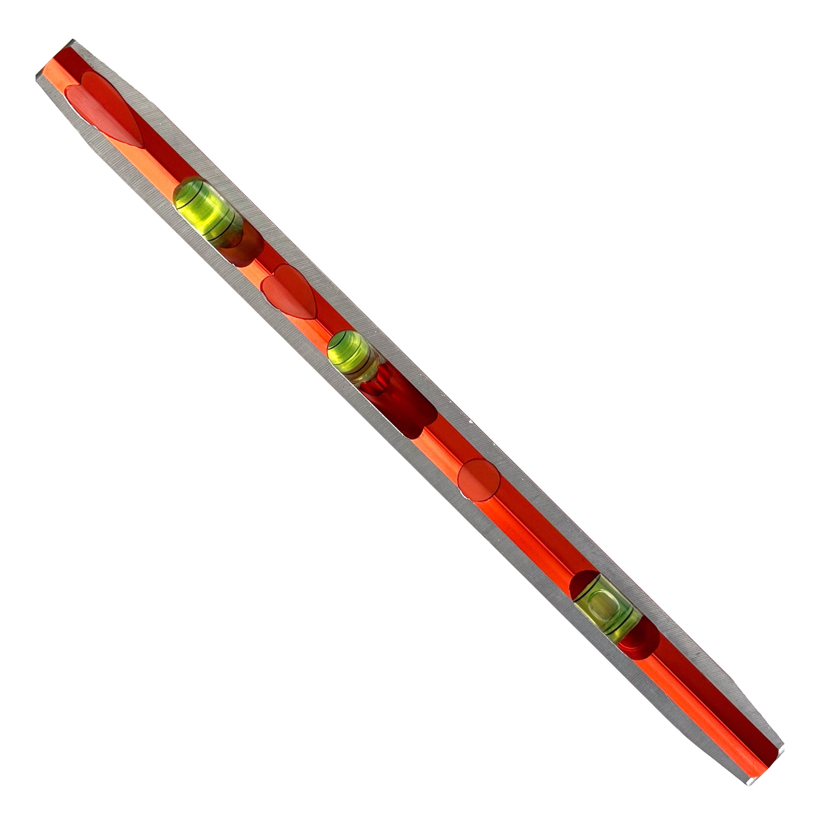 Top-down view of the TL043M Savage® Torpedo Level showing the top-read windows for the 0° and 30° vials.