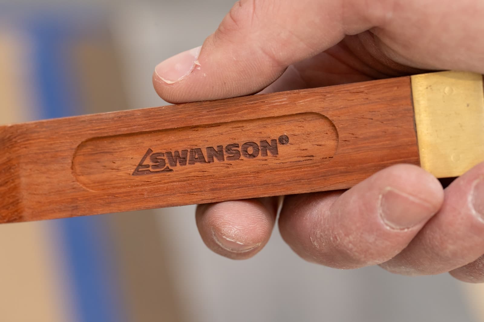 A second in-use shot of the Swanson TS149 in fine woodworking on the bench.