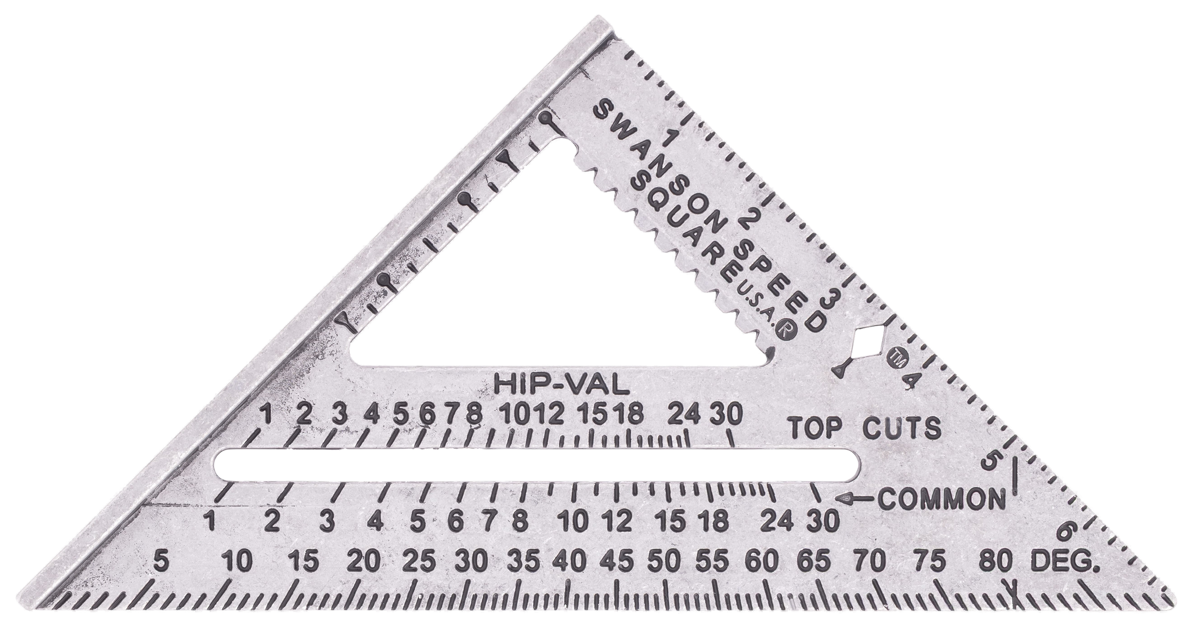 Swanson Speed® Square 7-inch, the original 1925 design, with deep-stamped layout markings.