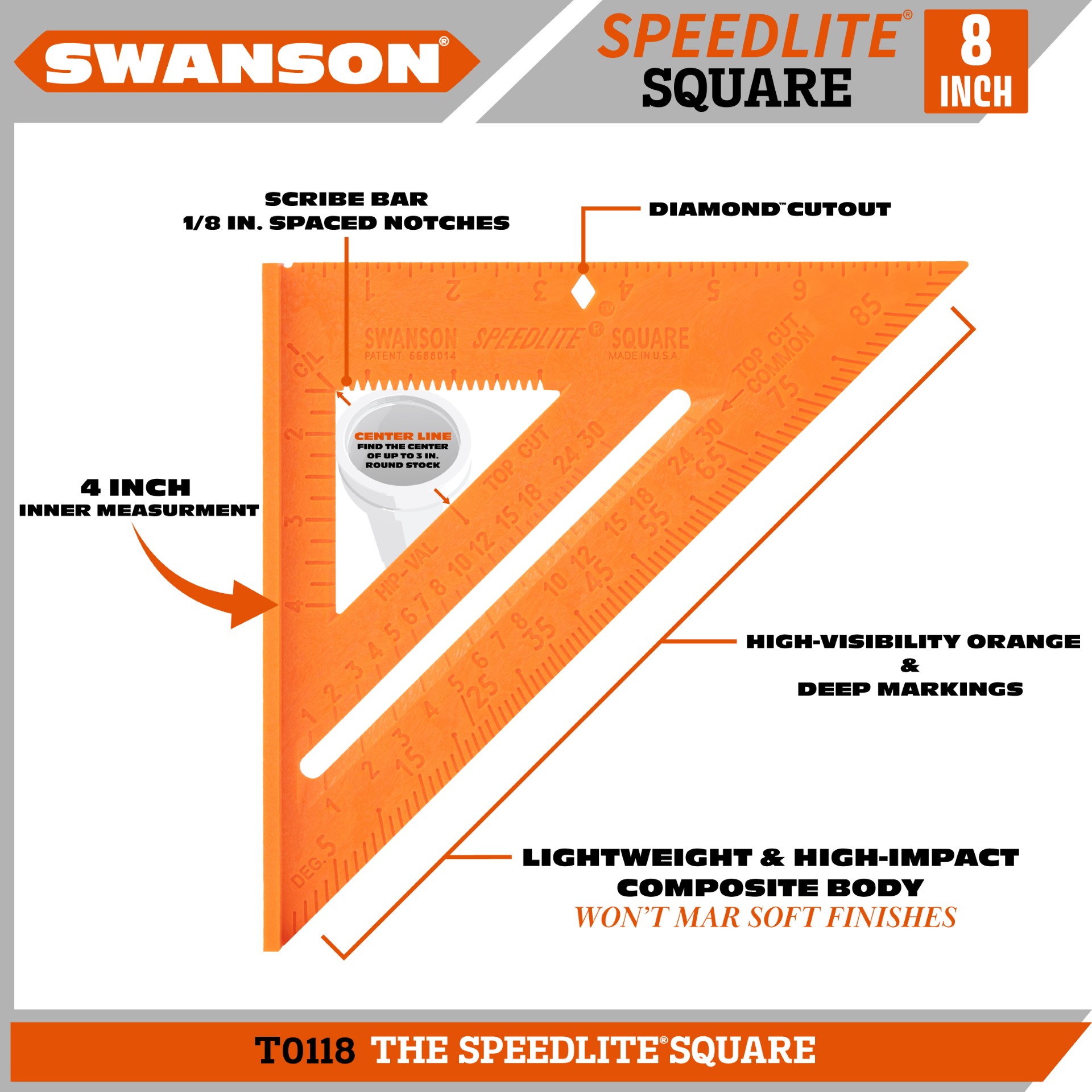 Speedlite® Square – Orange, Swanson Tool Co. | Swanson Tool Co.